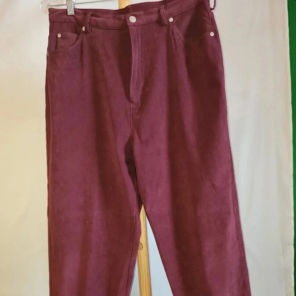 Vintage Solutions Casual Wear Stretch Women's Pants Slacks Rust Burgundy size 14 - Picture 1 of 12